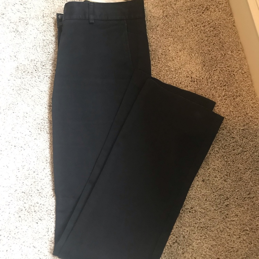 Theory Black cotton pants. Straight leg.